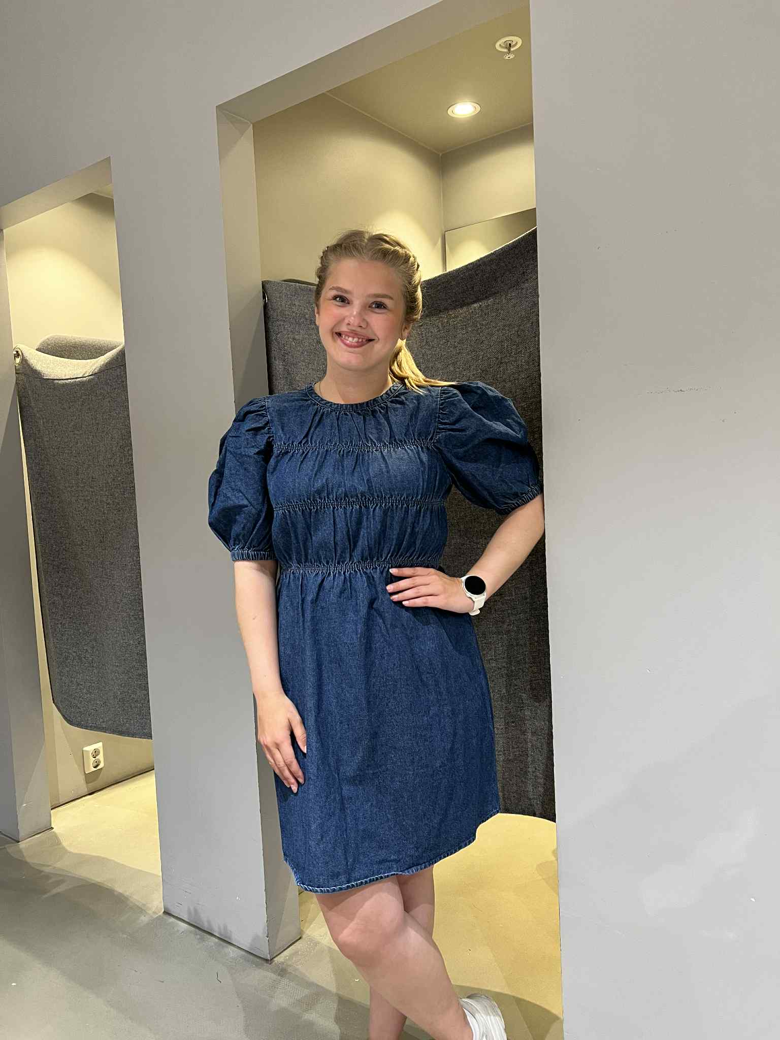 VIHEIDI Short Dress - Dark Blue Denim